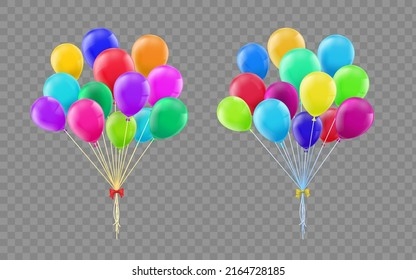 Bunch Colorful Balloons Template Isolated On Stock Vector Royalty Free 