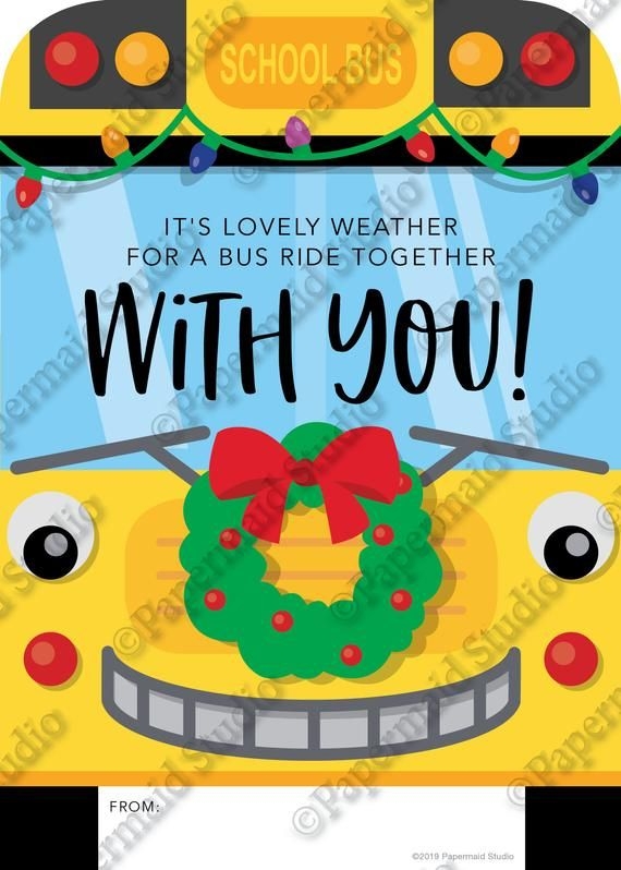 school bus driver thank you card free printable