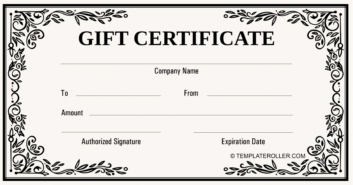 Business Gift Certificate Template Beige Fill Out Sign Online And 