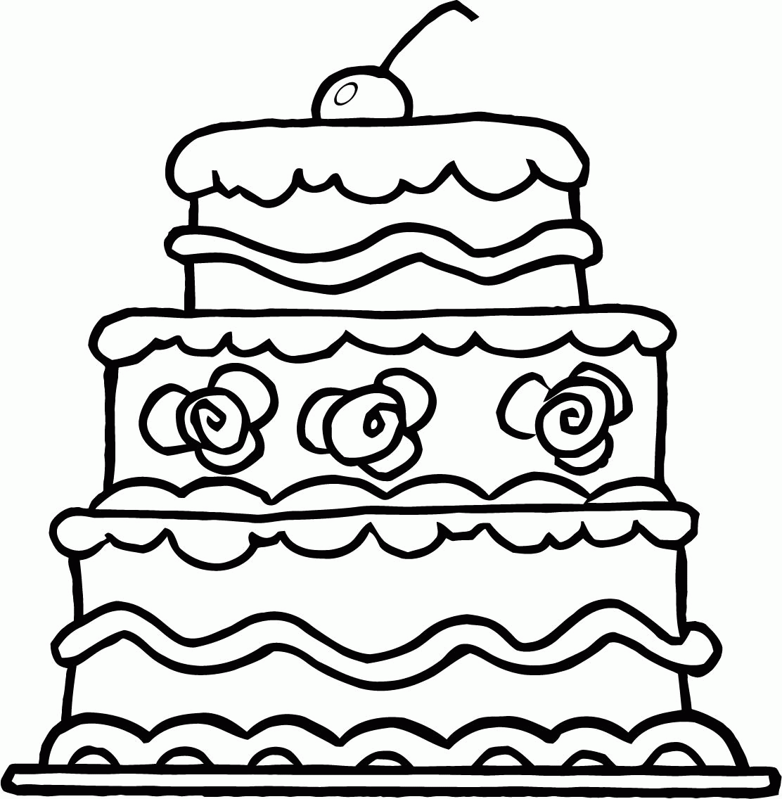 free cake coloring pages