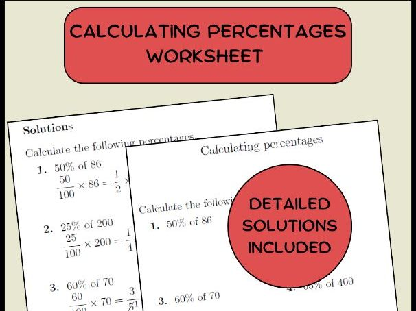 calculating percentages worksheet