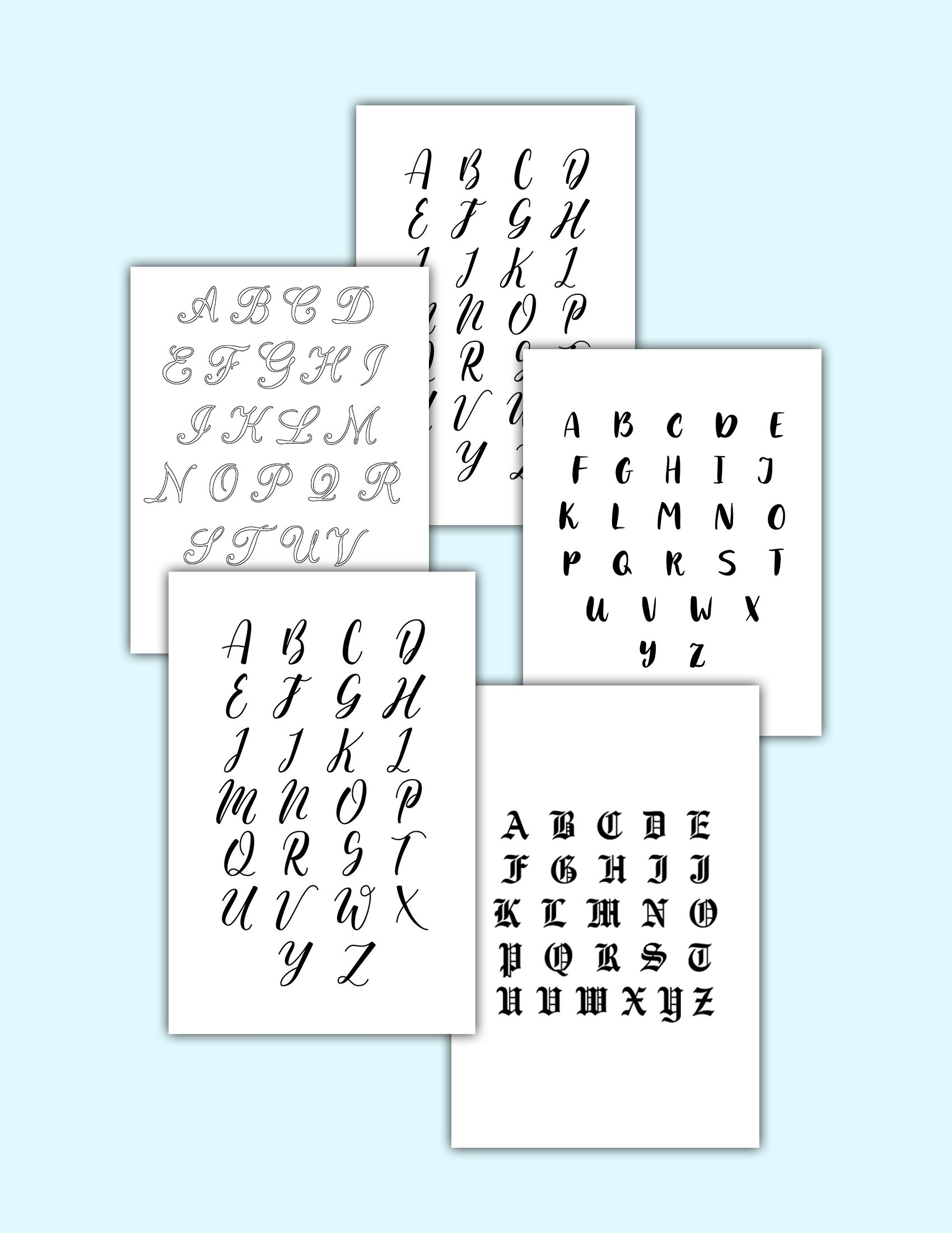 Calligraphy Alphabet Letters Printable Pdf Infoupdate