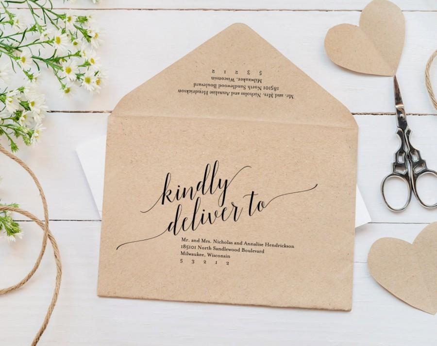 Calligraphy Envelope Printable Envelope Template Wedding Envelope