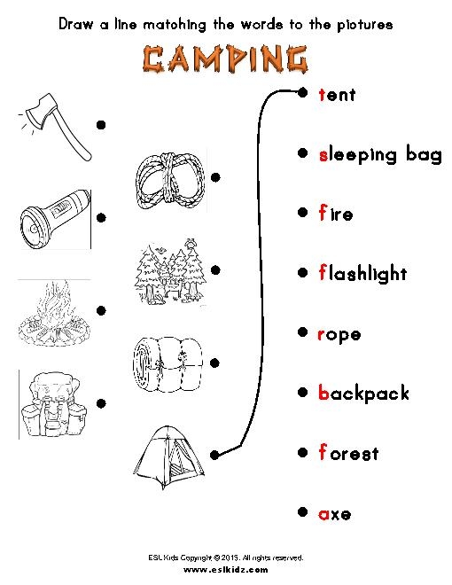Camping Worksheets For Preschoolers