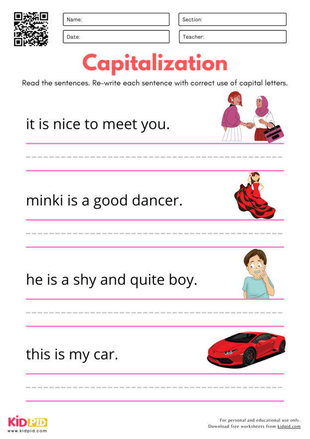capitalization practice worksheet