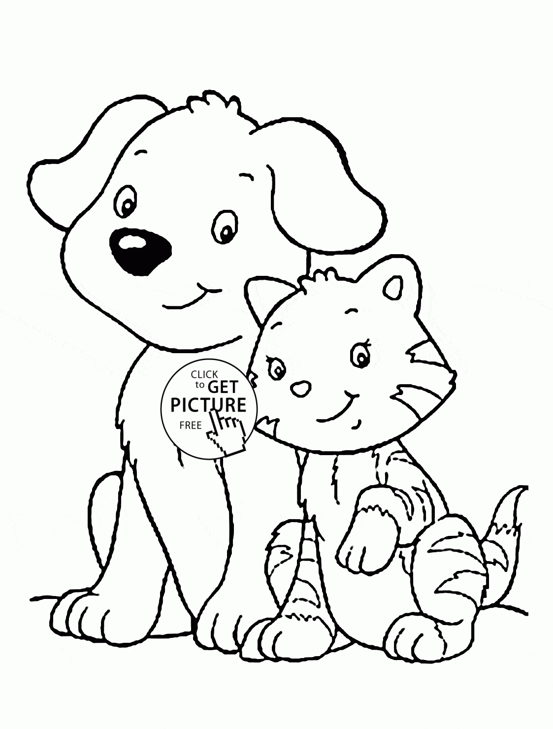 cat and dog coloring pages free