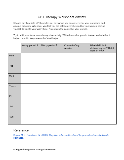 Cbt For Anxiety Forum iktva sa Worksheets Library