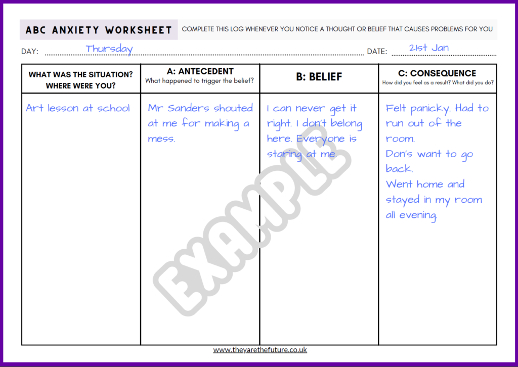 abc worksheet cbt