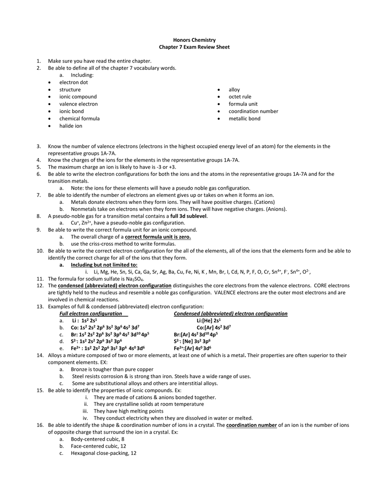 Chapter 7 Test Review Db excel