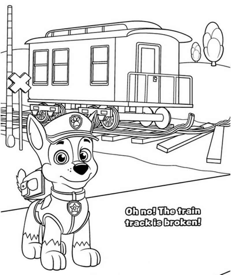Paw Patrol Chase Coloring Page