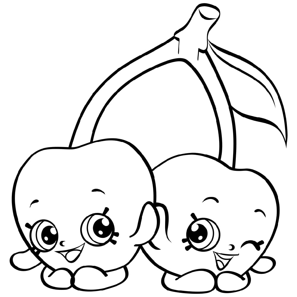 Cheeky Cherries Shopkin Coloring Pages Coloring Cool