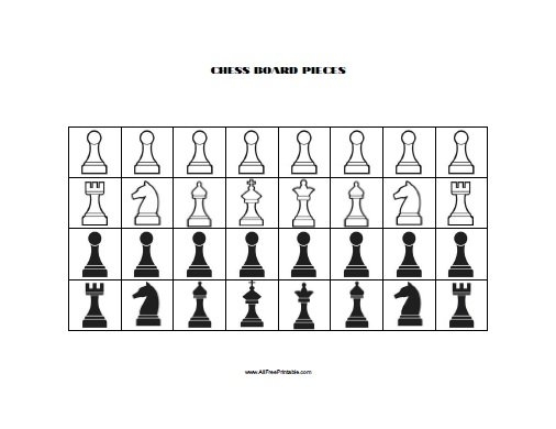 Chess Board Pieces Free Printable