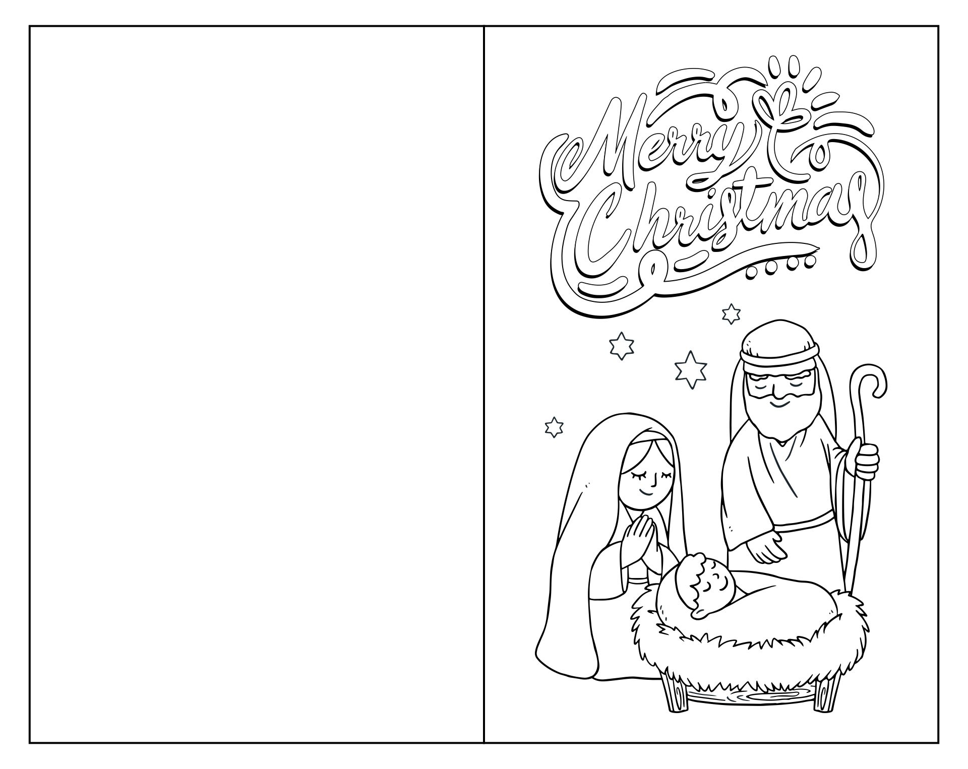 Christmas Cards To Color 11 Free PDF Printables Printablee