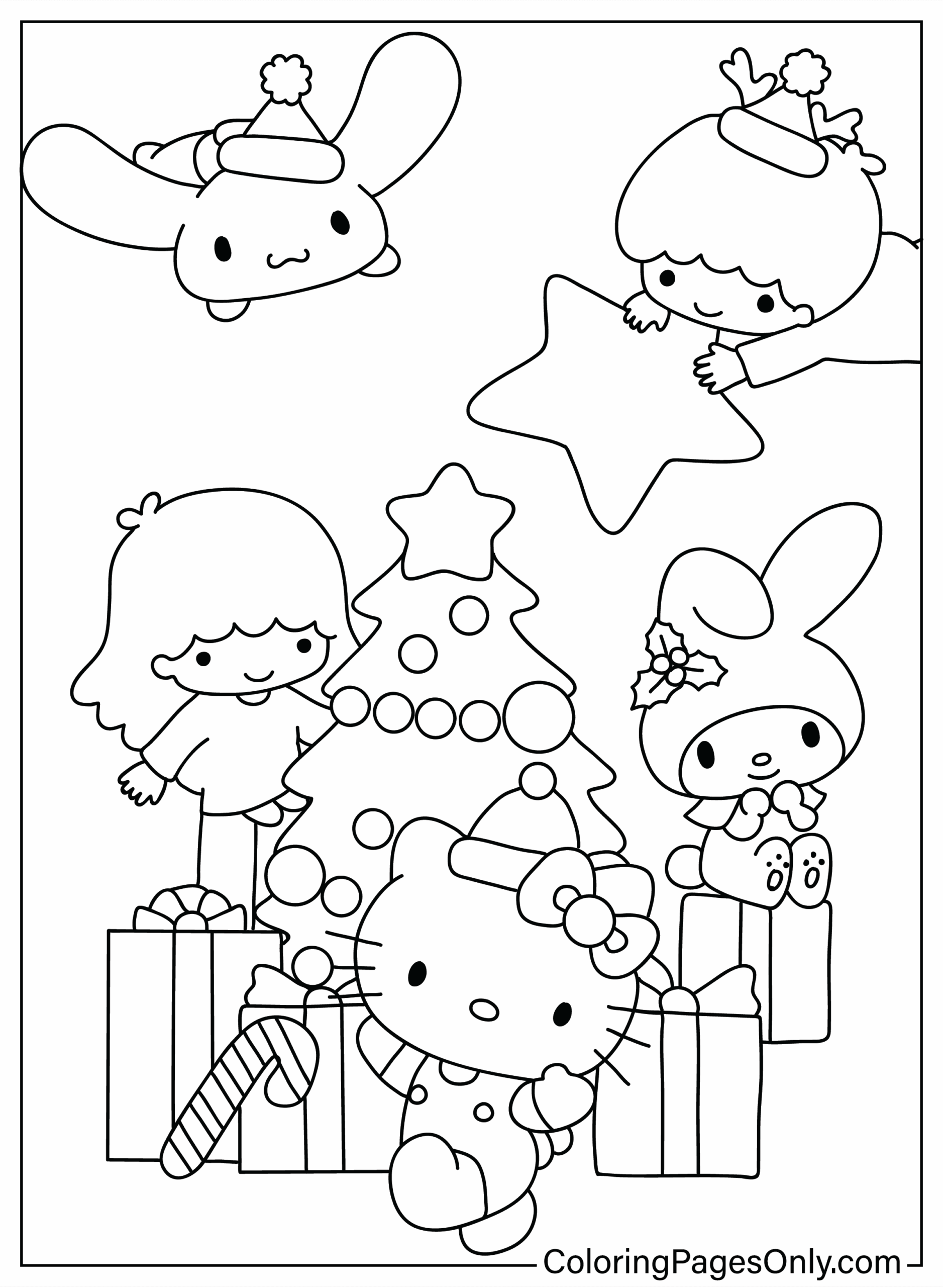 Free Coloring Pages Hello Kitty