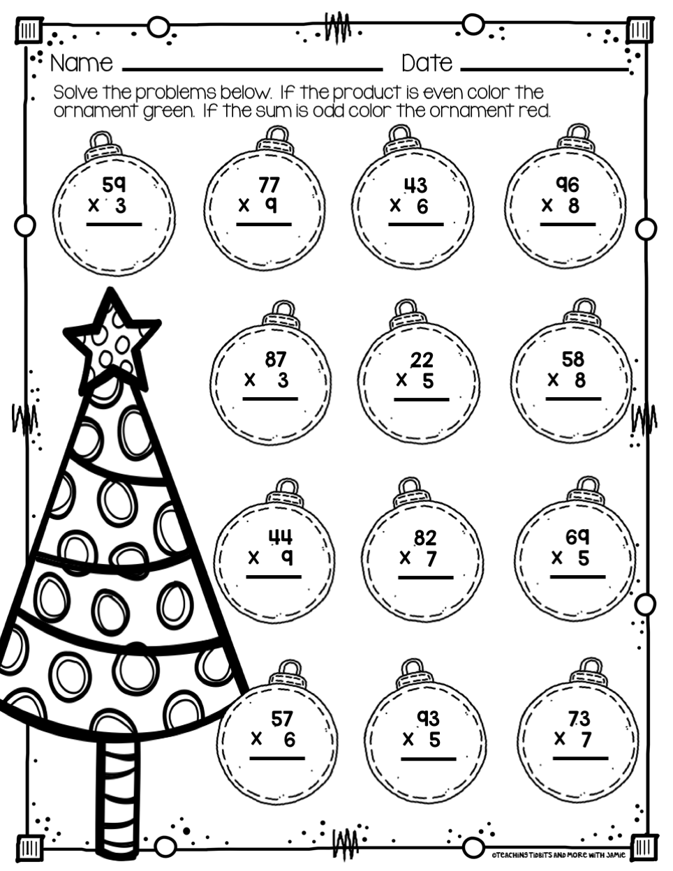 Christmas Multiplication Worksheets Math Monks Worksheets Library