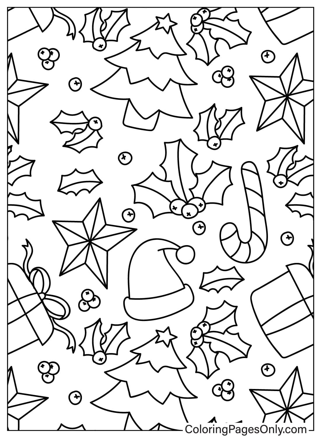Christmas Pattern Free Coloring Page Free Printable Coloring Pages