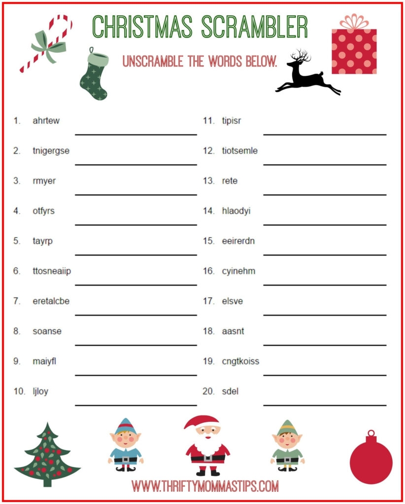 Christmas Song Scramble Free Printable Rossy Printable