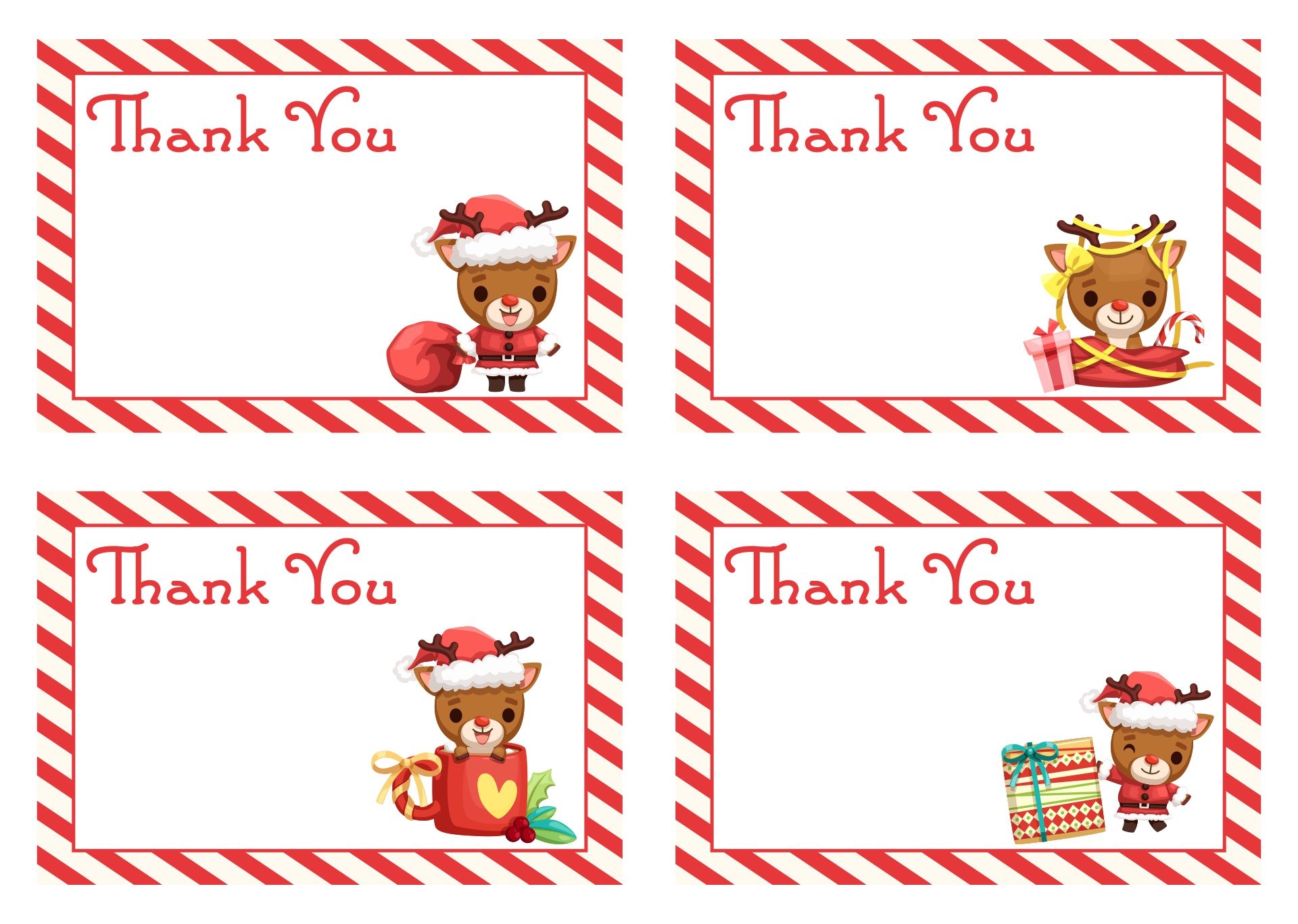 thank you christmas cards free printable