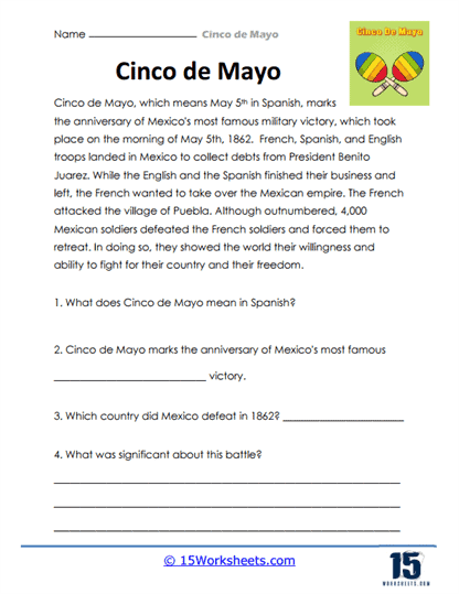 Cinco De Mayo Worksheets Worksheets Library