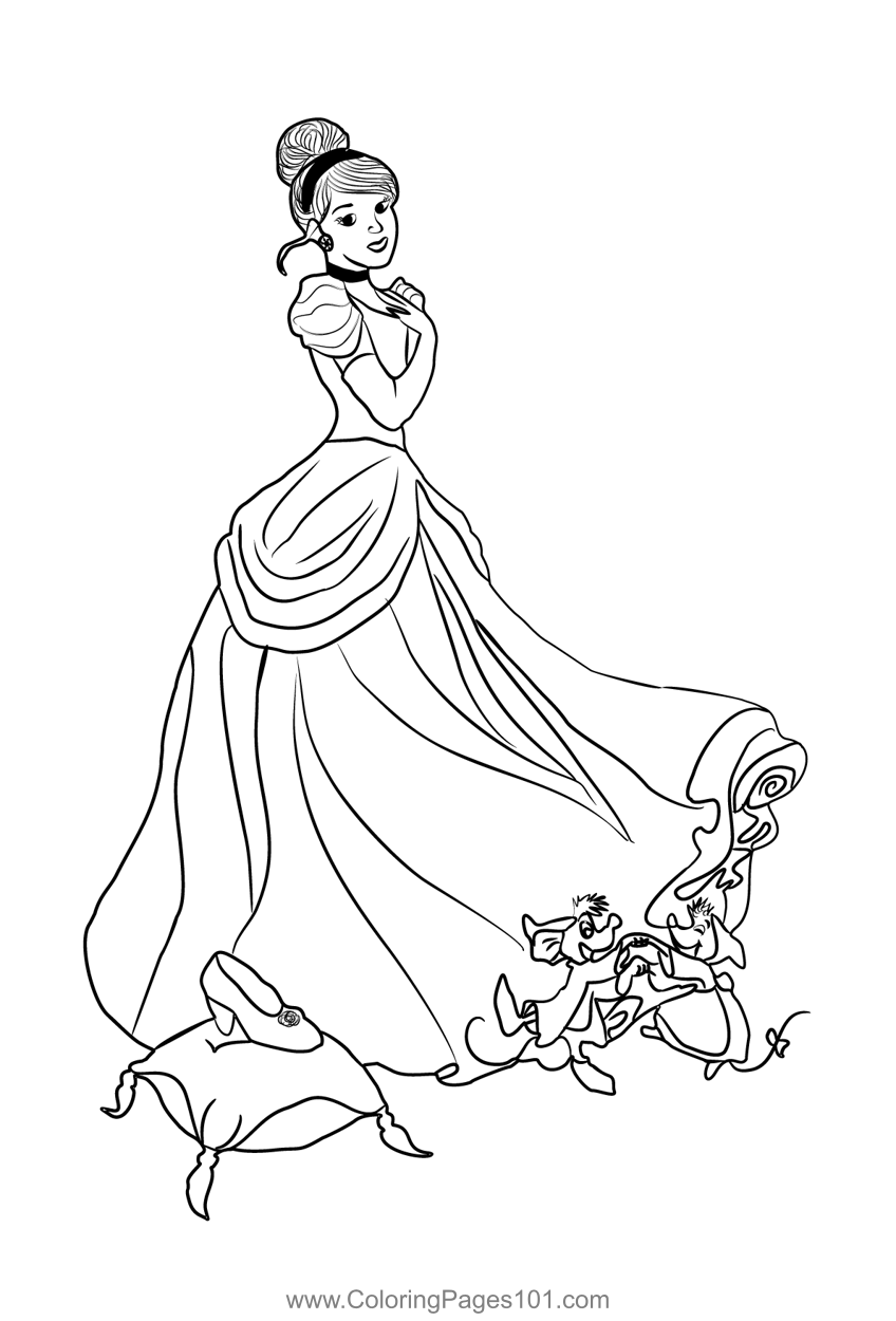 cinderella free coloring pages