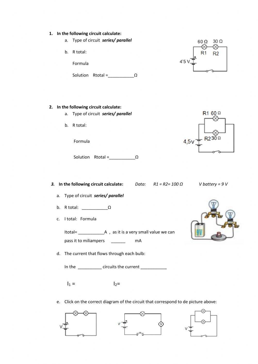 Circuits In Series Or Parallel Worksheet Worksheets Library