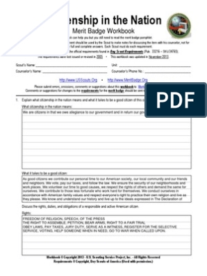 Citizenship In The Nation PDF United States Constitution 