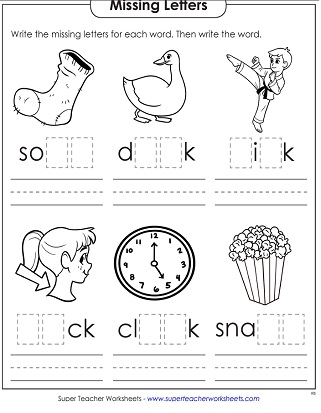 Ck Endings Worksheets Fun With Phonics Kindergarten 