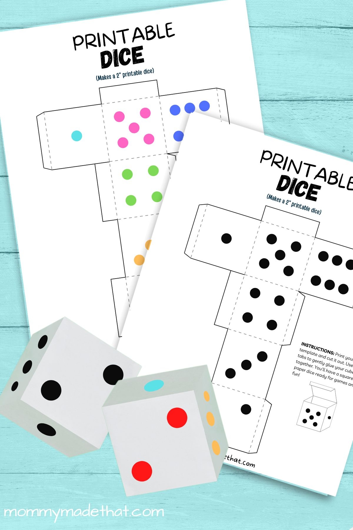 free printable dice shapes