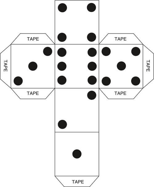 Classic Printable Paper Dice Template Free Printable 42 OFF