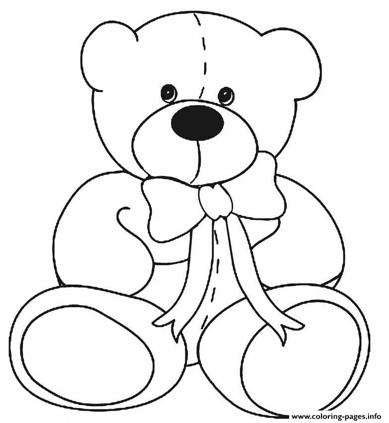 Classic Teddy Bear Coloring Page Printable