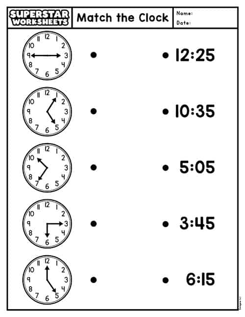 Clock Template Superstar Worksheets Worksheets Library