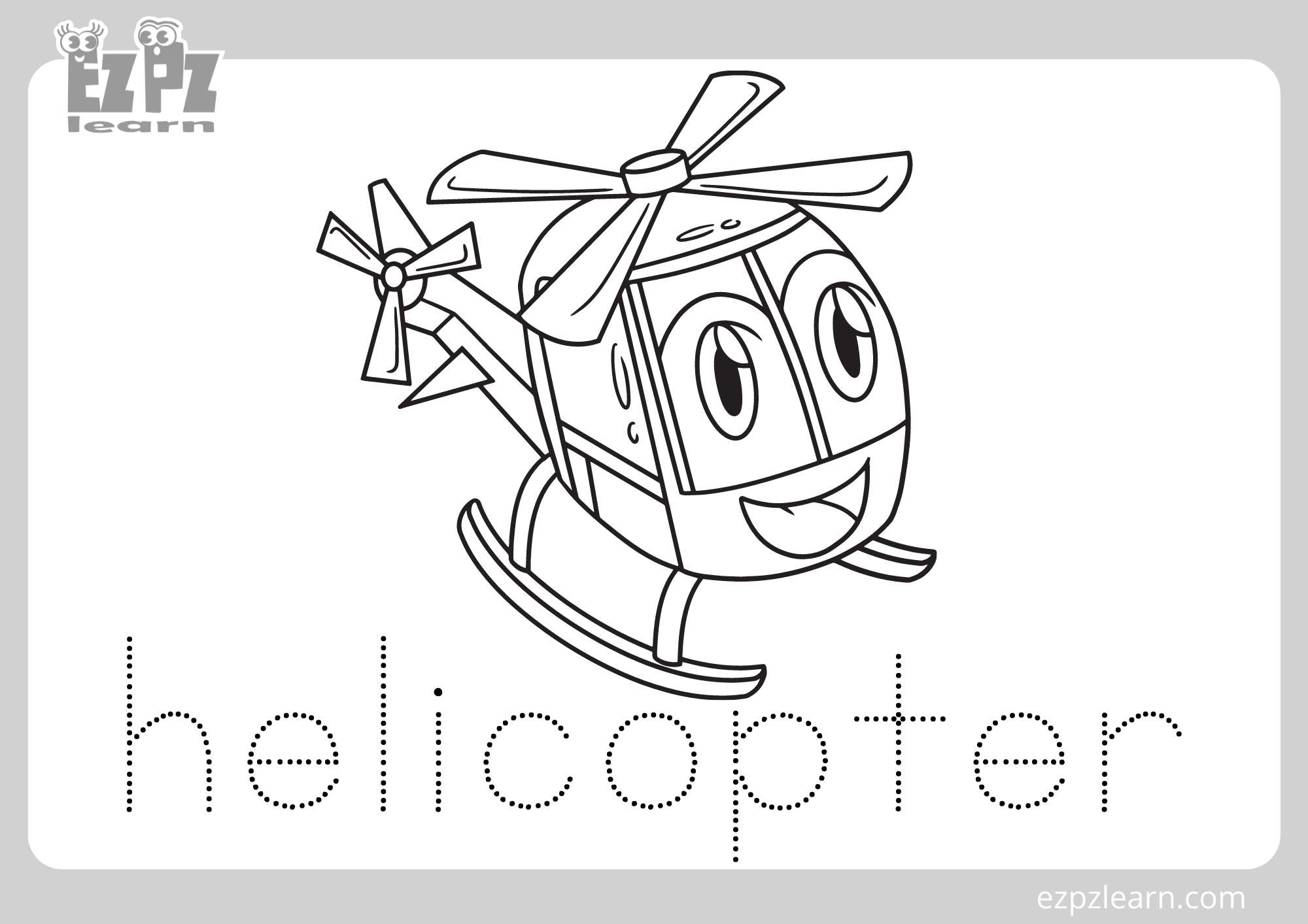 Helicopter Coloring Page