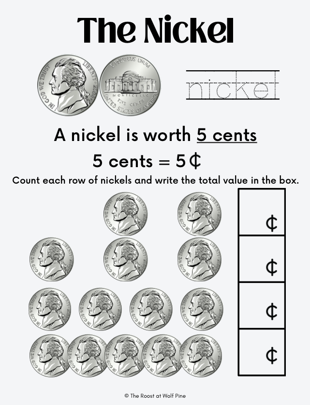 Coin Counting Penny Nickel Dime Quarter Homeschool 51 OFF