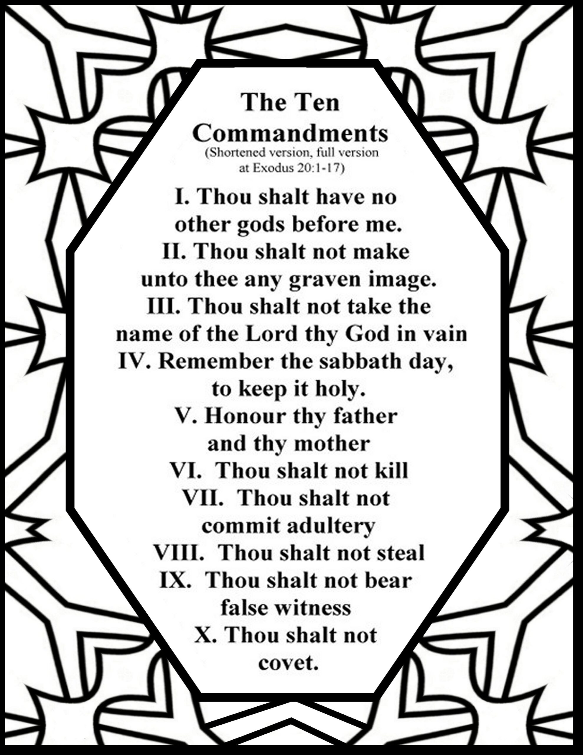 Collection Of 10 Commandments Coloring Pages Free Printable