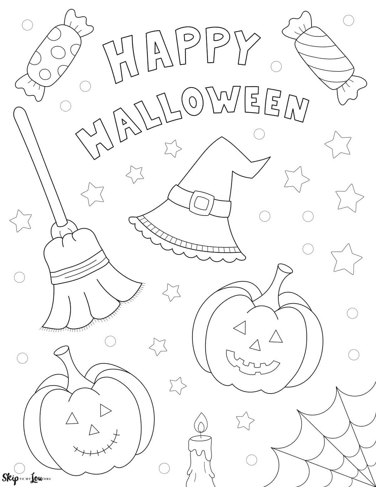 Collection Of Happy Halloween Coloring Page Free Printable