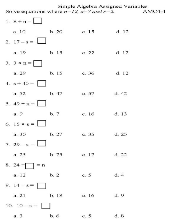 College Algebra Worksheets And Answers Worksheets Master