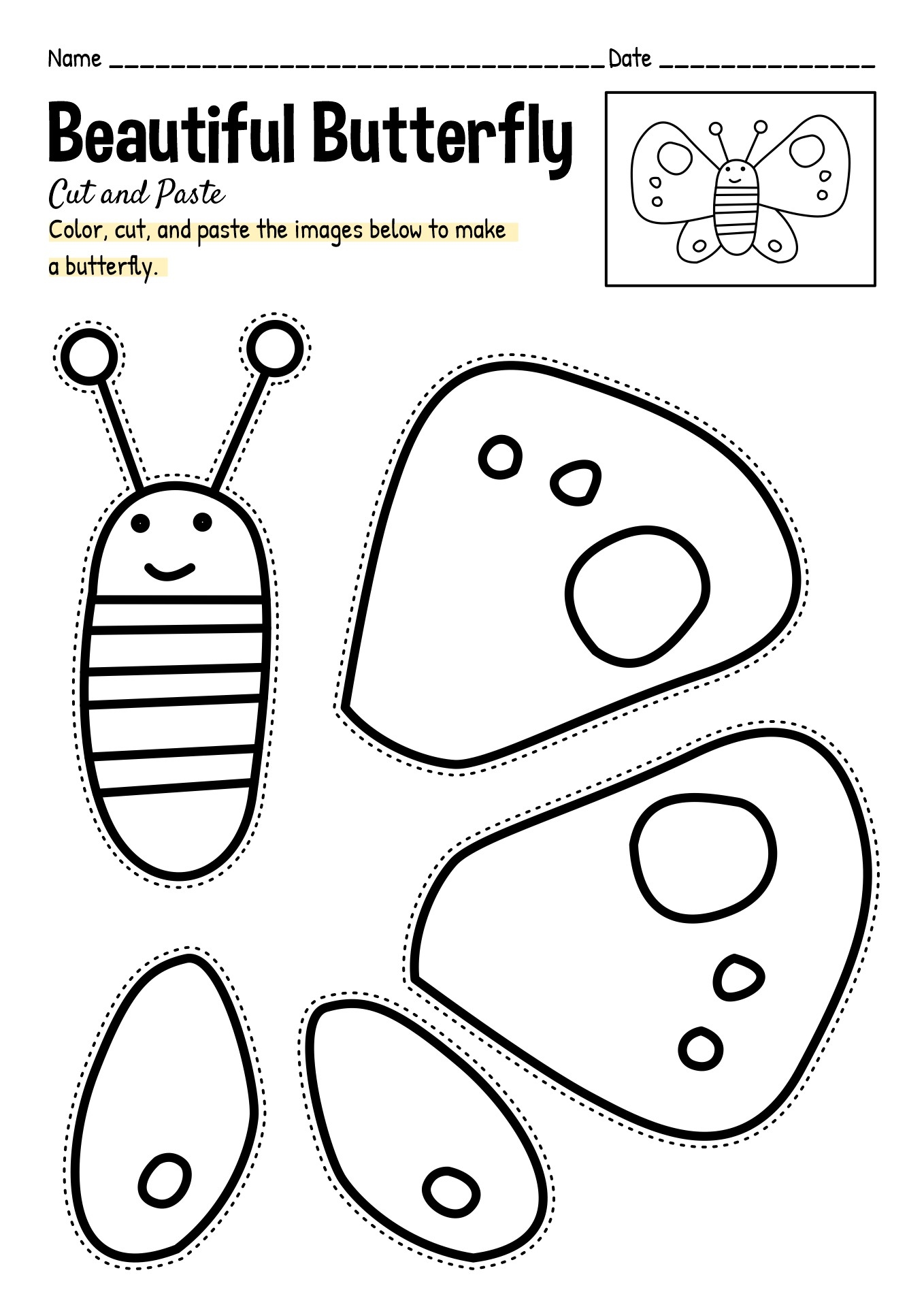 color cut paste worksheets