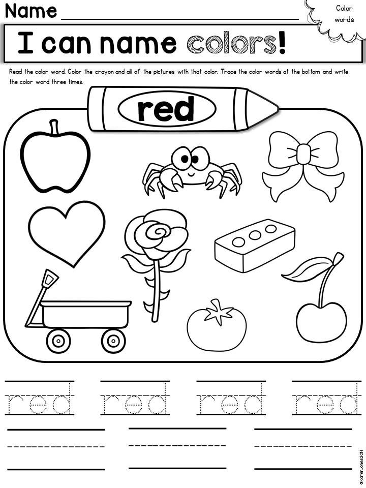 color red activities for toddlers printable