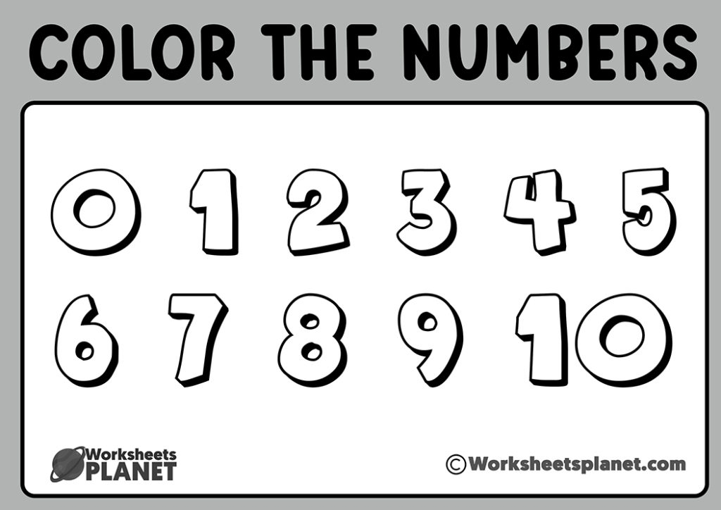 Coloring Numbers Workshhets From 0 To 10 Coloring Pages For Children