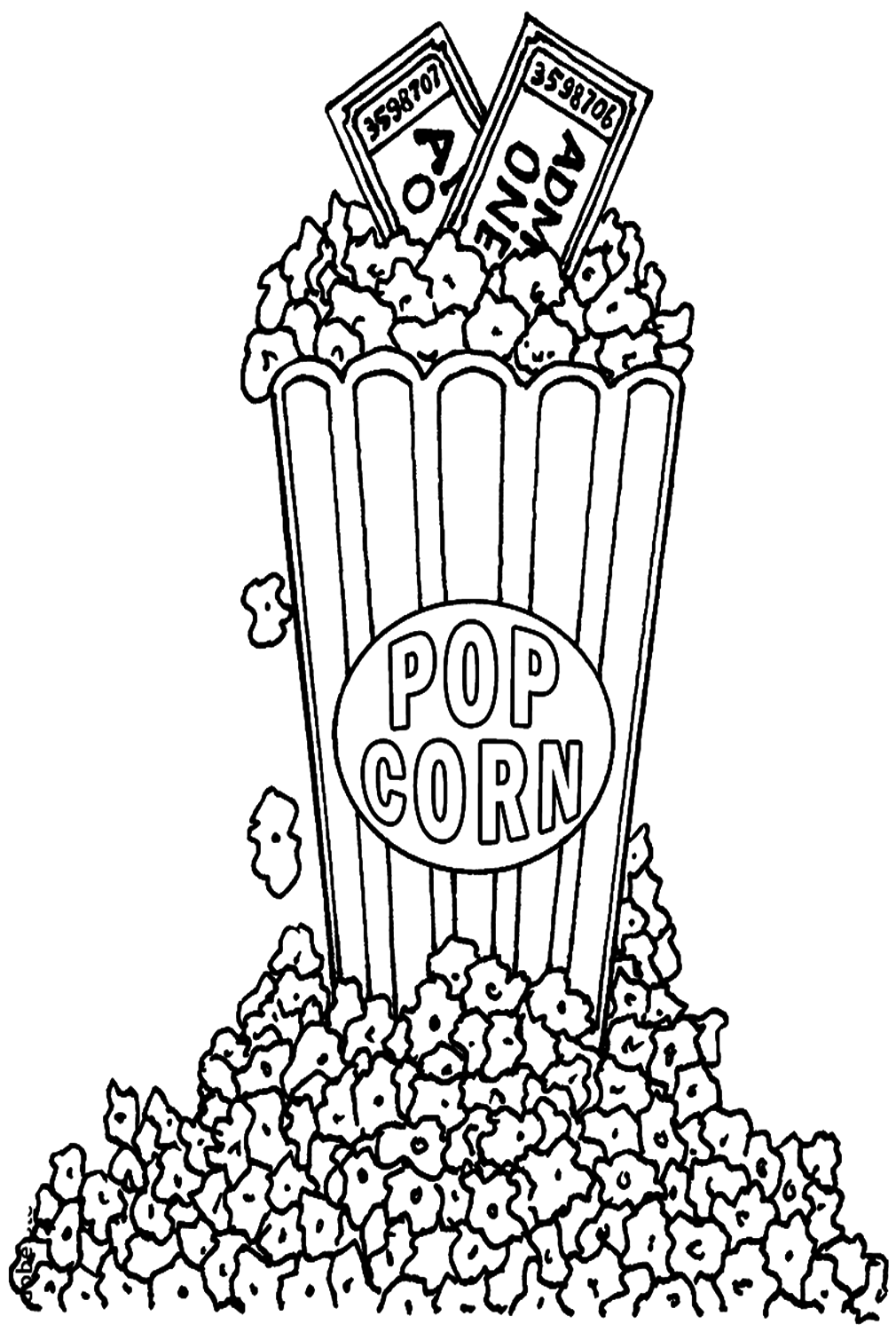 Coloring Page Popcorn Free Printable Coloring Pages