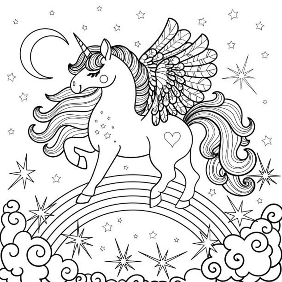 Coloring Page Rainbow Unicorn Coloring Book 