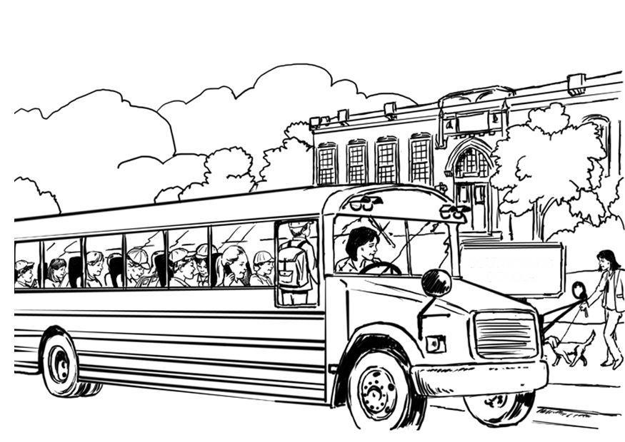 Coloring Page School Bus Free Printables Img 8053
