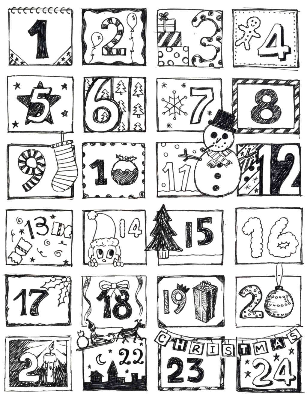 Coloring Pages Advent Calendar Coloring Home