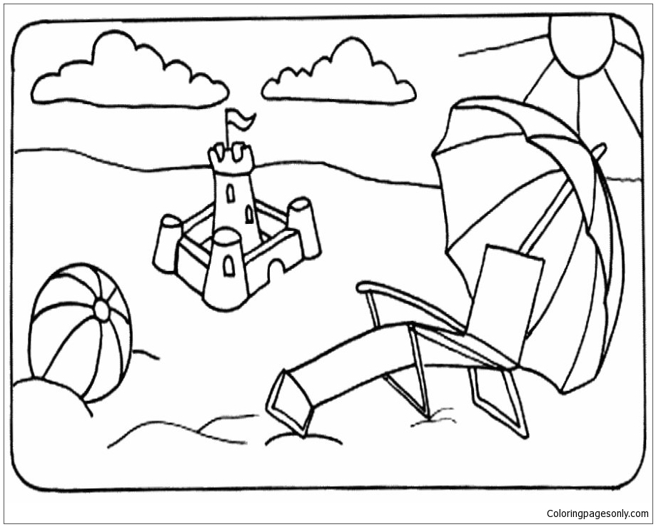 Coloring Pages For Kids Summer Beach Coloring Beach Kids Pages Summer 