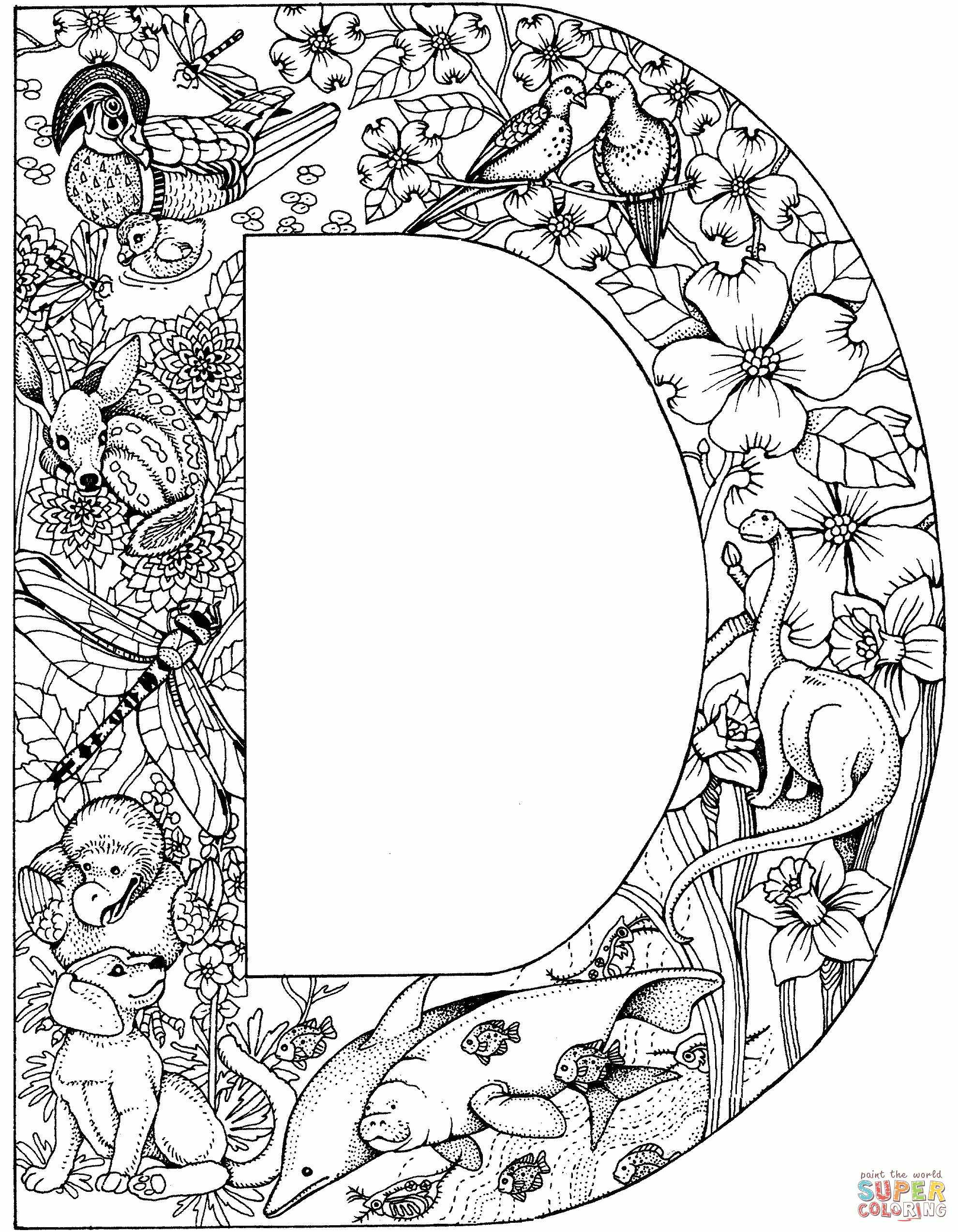 Coloring Pages Letters Adult Coloring Home