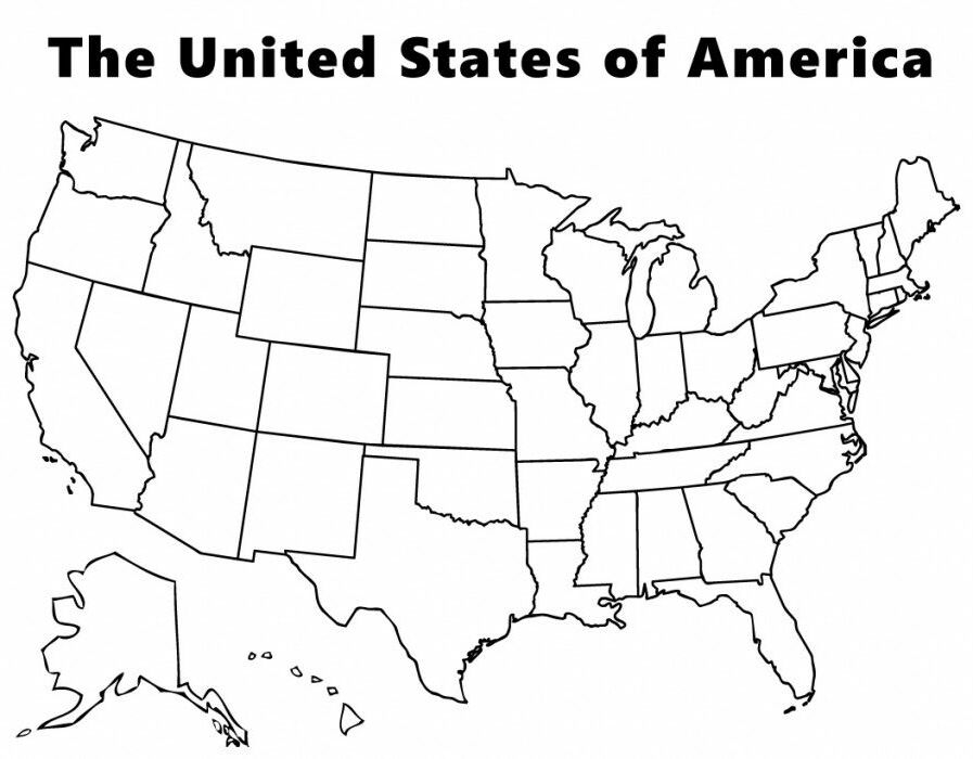 Coloring Pages United States Map Coloring Home