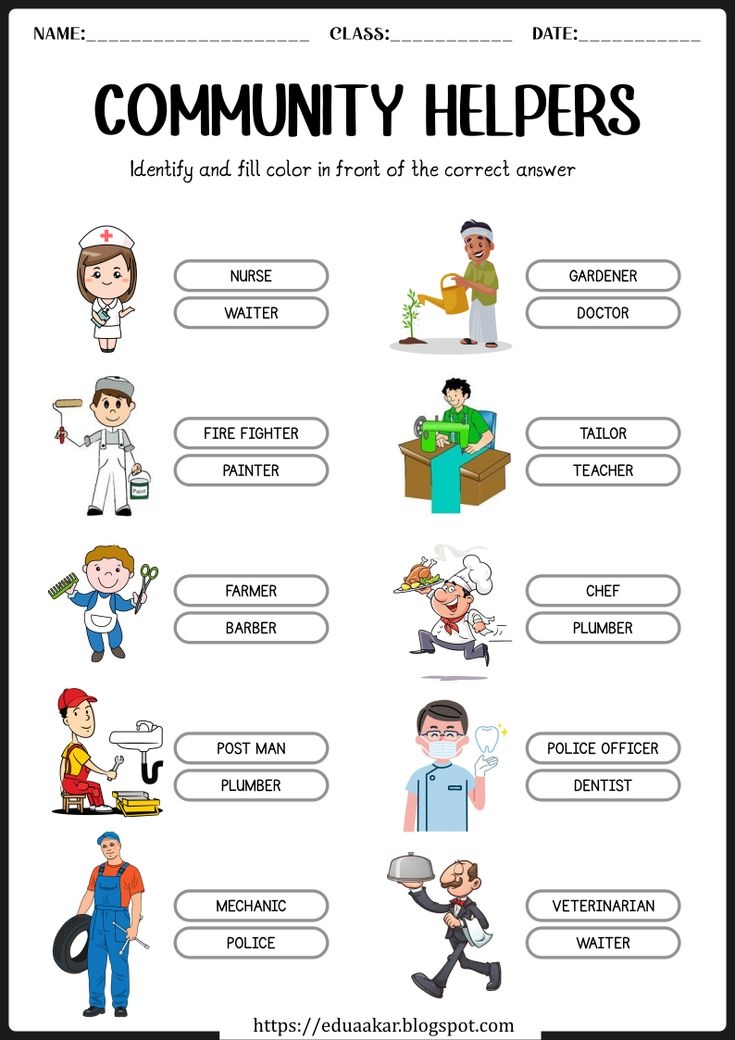 Community Helper Worksheets For Kindergarten Community Helpers