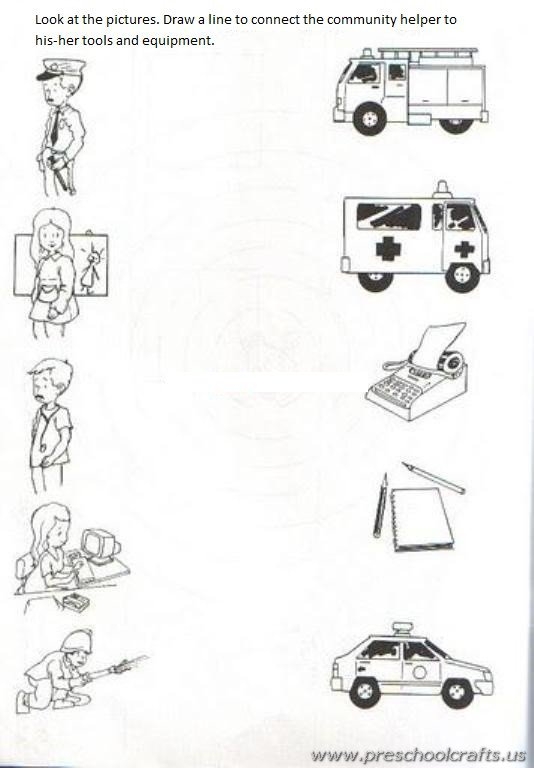 community helpers worksheet preschool