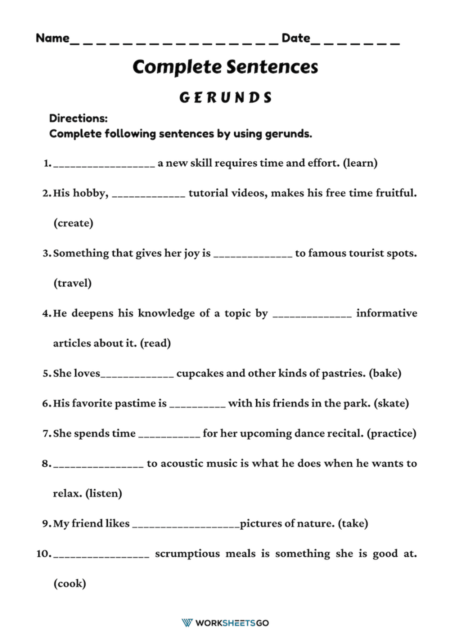 Complete Sentences Worksheets WorksheetsGO