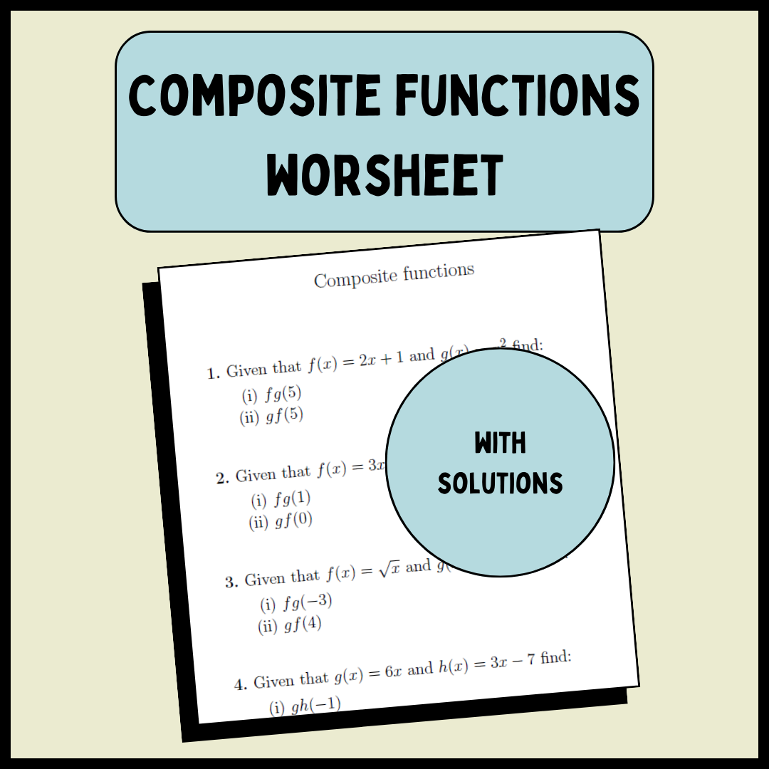 Composite Functions Worksheet with Solutions Worksheets Library